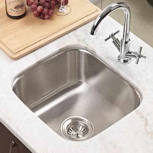 Club Series Undermount Stainless Steel 16 in. Square Single Bowl Kitchen Sink in Lustrous Satin