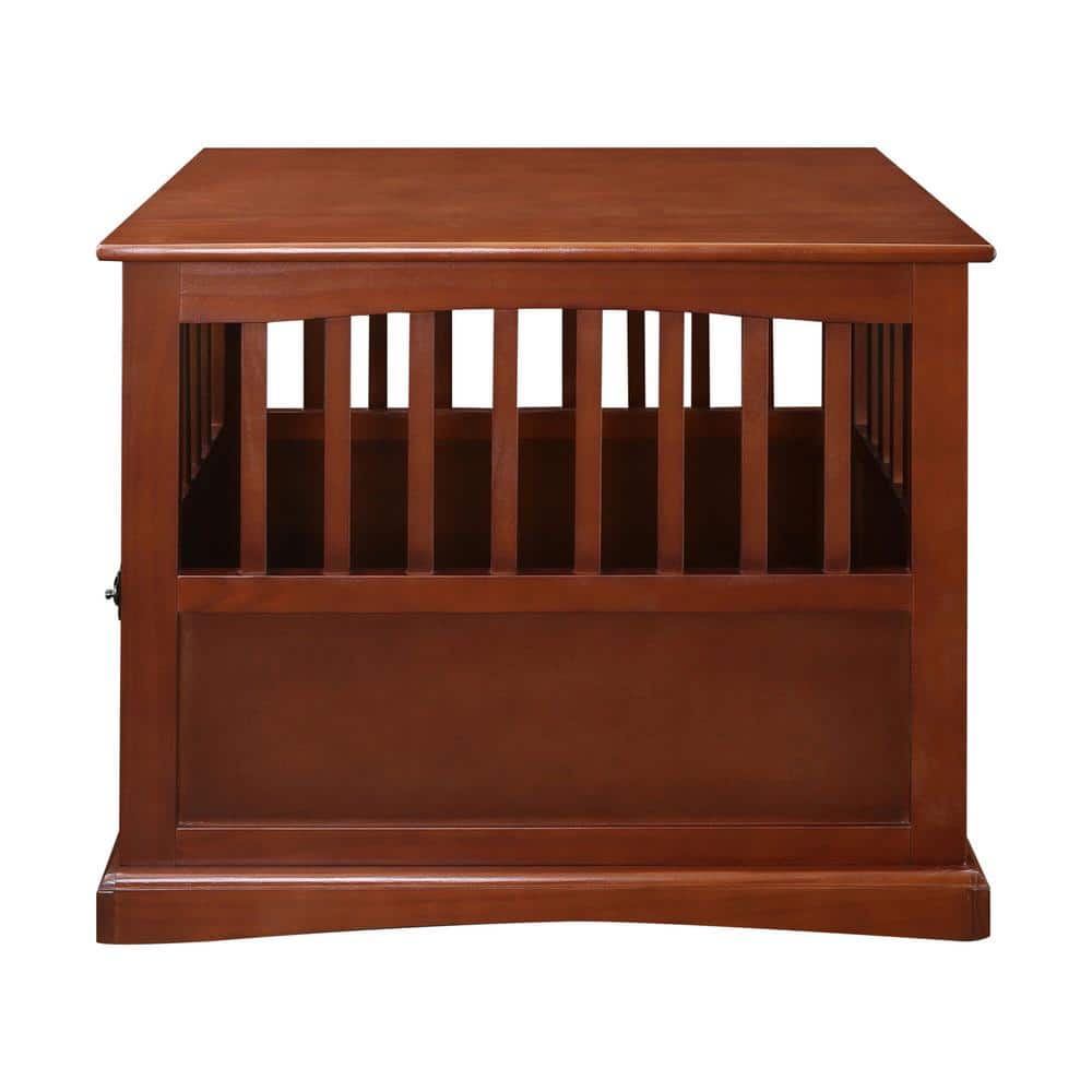 Walnut Solid Wood Pet Crate End Table