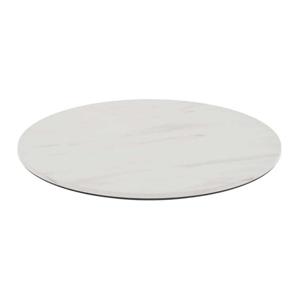 Acadia Round White Faux Marble Wood 31.25 in. with Seamless Surface Technology Dining Table Seats 3 Table Top Only price history on PriceWatchPro