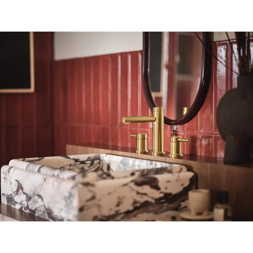 Modern Black Nickel Widespread Bathroom Faucet with Metal Handles