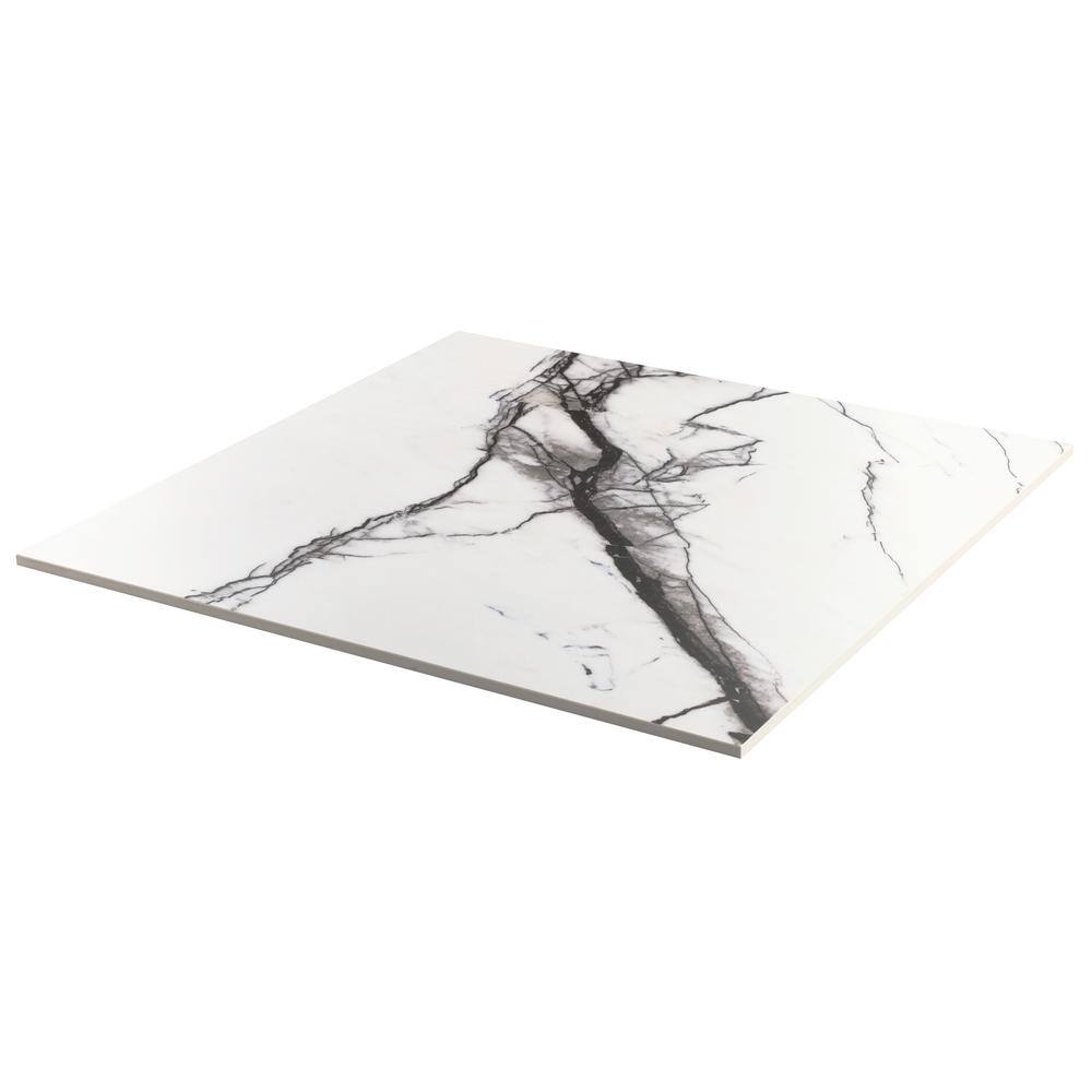 Magnus 24" x 24" Matte Black and White Porcelain Tile