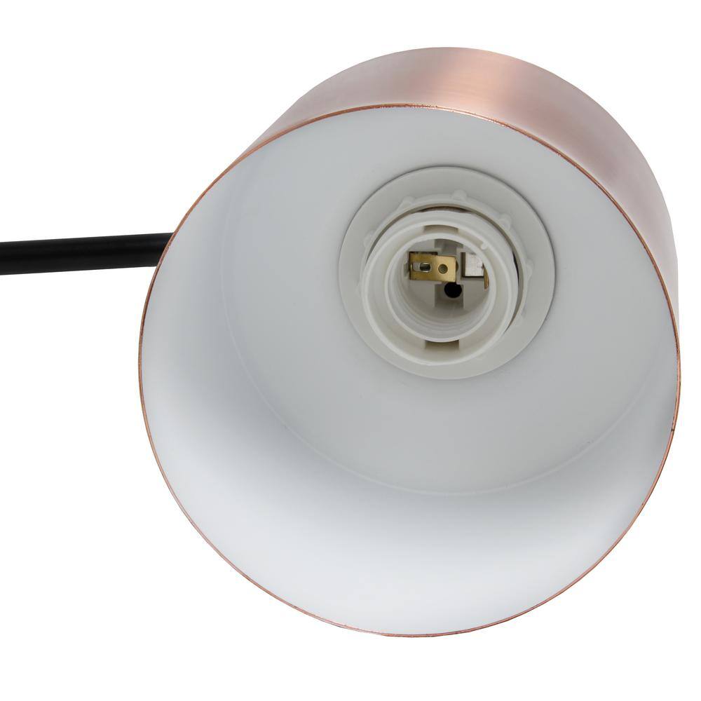 Rose Gold and Black Metal Bedside Table Lamp