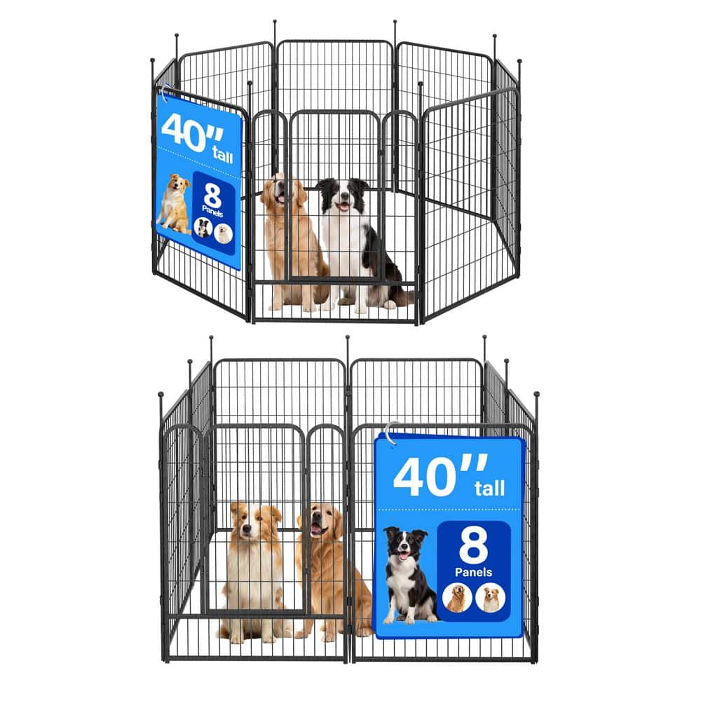 Dog Playpen 40 in. H 8-Panels Metal Pet Fence with Gate for Indoor Yard RV Camping price history on PriceWatchPro