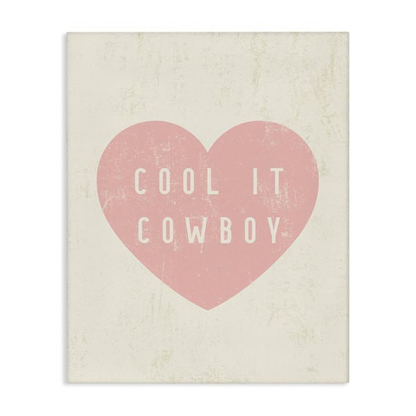 Stupell Industries Cool It Cowboy Heart by Daphne Polselli Unframed Typography Graphic Art Print 48 in. x 36 in.