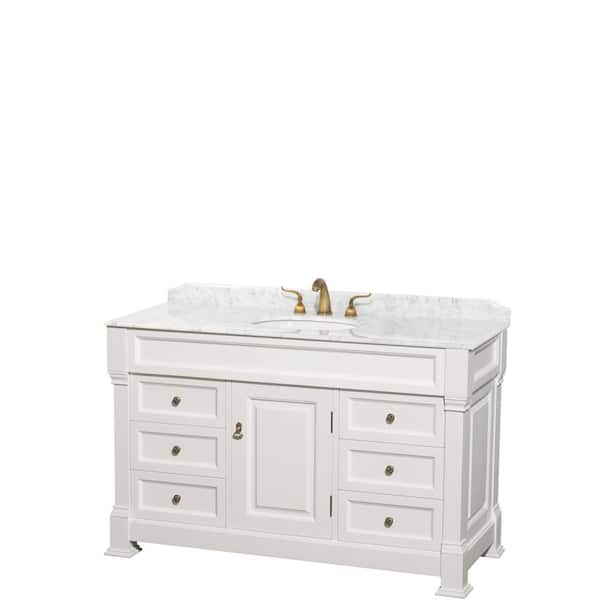 Marble Vanity Top In White, 55 Single Sink Bathroom Vanity