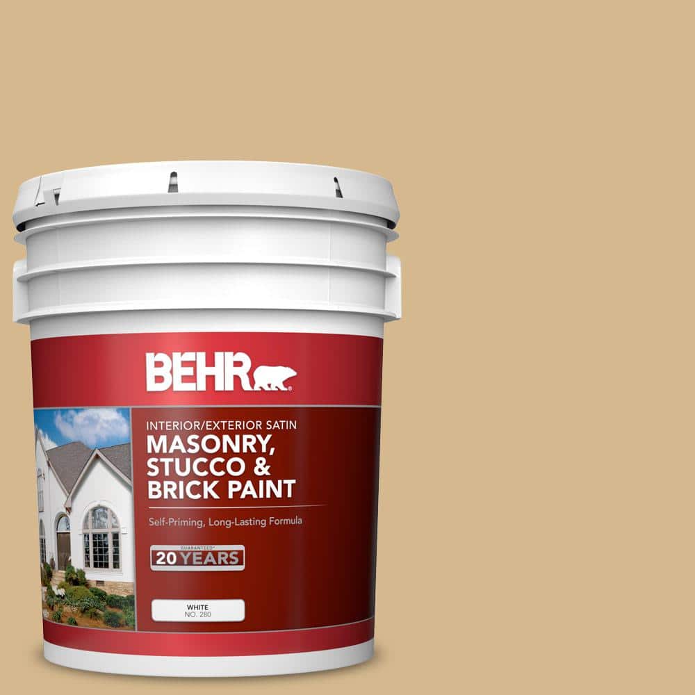 5 gal. #BXC-34 Mineral Yellow Satin Interior/Exterior Masonry, Stucco and B