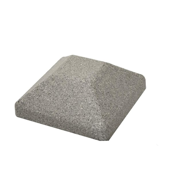 SimTek 5 in. x 5 in. EcoStone Gray Composite Square Fence Post Cap