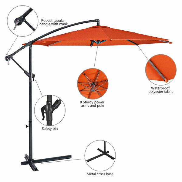 best offset patio umbrella base Best Choice Products Heavy-Duty Outdoor Cantilever Base Stand w/ Wheels, Locks, Fillable 330lb Capacity