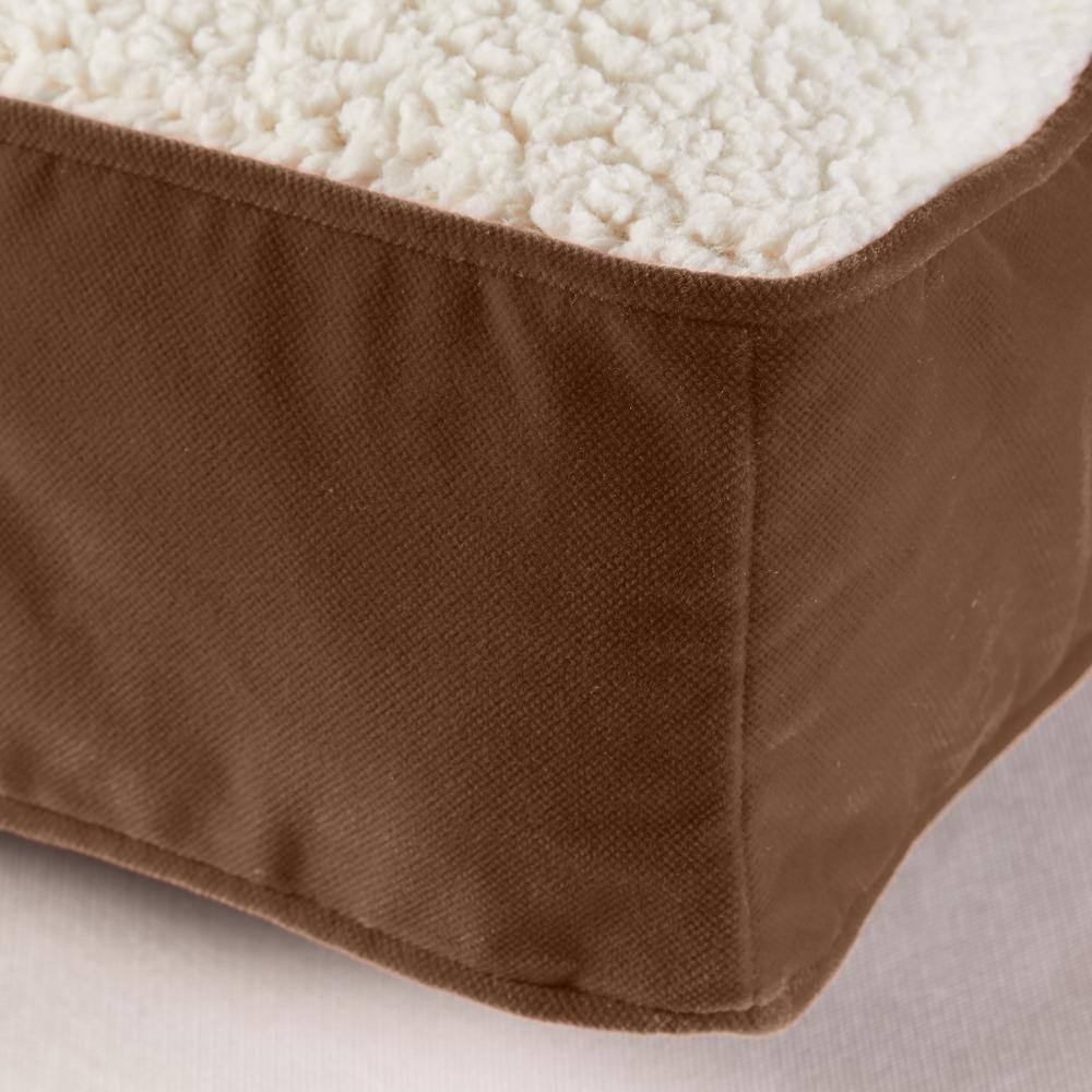 Latte X-Small Orthopedic Dog Bed with Sherpa Panel