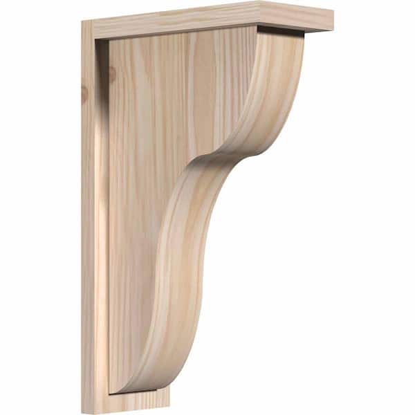 Ekena Millwork 5-1/2 in. x 12 in. x 20 in. Douglas Fir Carmel Smooth Corbel with Backplate