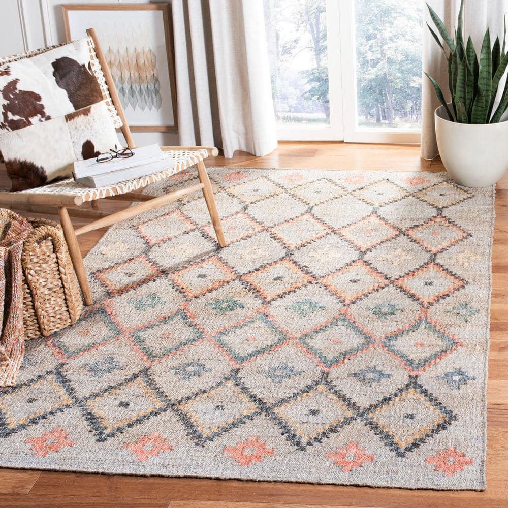 Handmade Beige and Gold Wool and Cotton 8' x 10' Reversible Area Rug