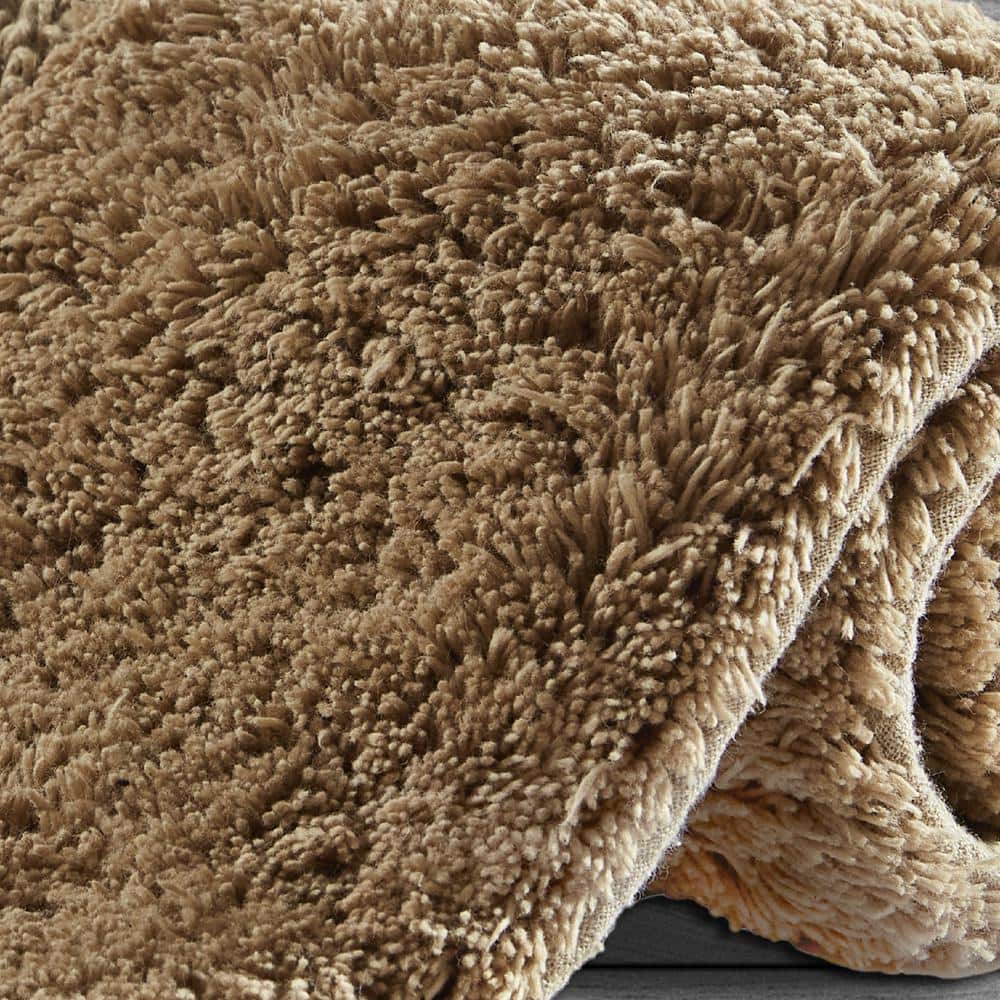 Beige Cotton His and Hers Bath Rug Set