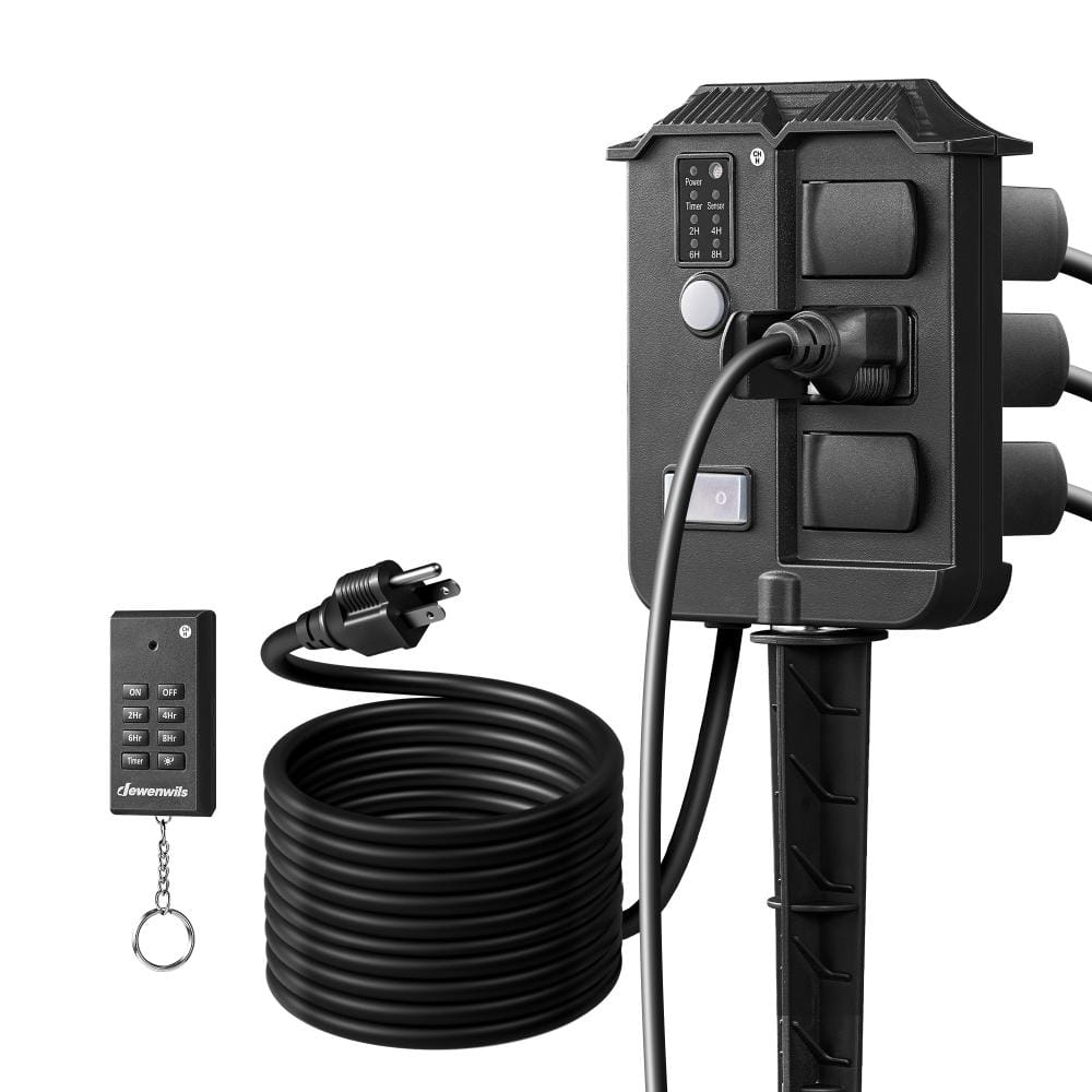Outdoor 10 ft. Power Cord Power Stake Timer with Remote Control, Light Sensor Timer for Landscape Lights, Black price history on PriceWatchPro
