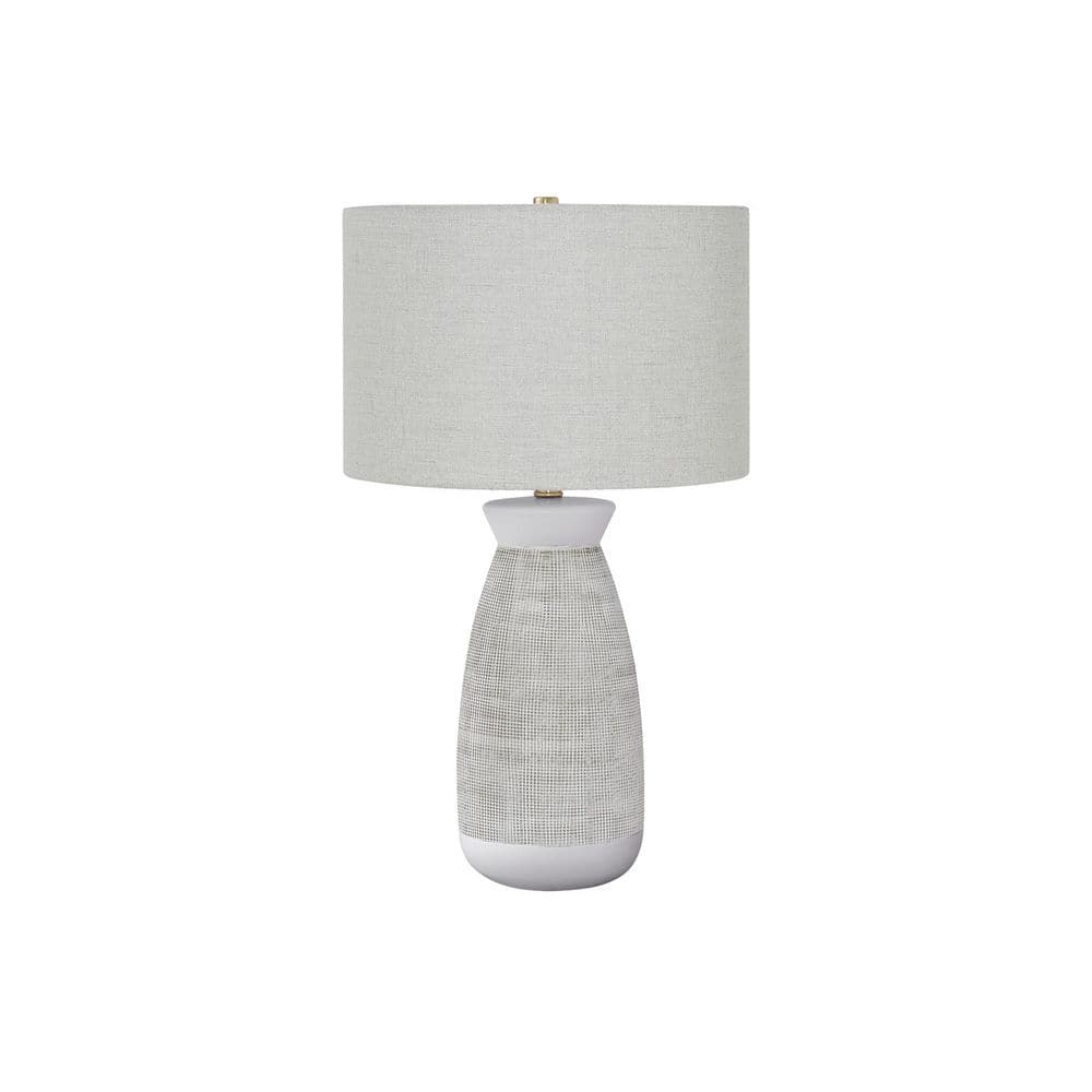 Contemporary 27 in. H Table Lamp with Grey Shade, Grey Ceramic price history on PriceWatchPro