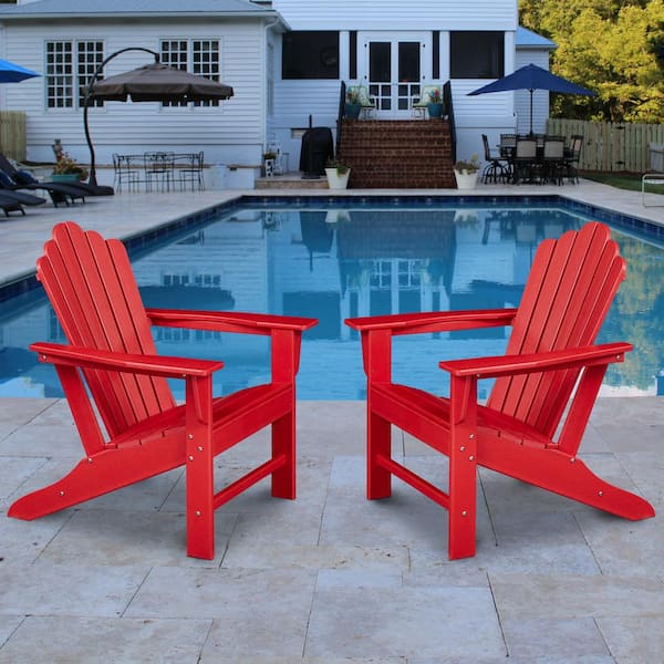 Adirondack Chair Resin Outdoor Seat WHITE Weatherproof Patio Pool Side