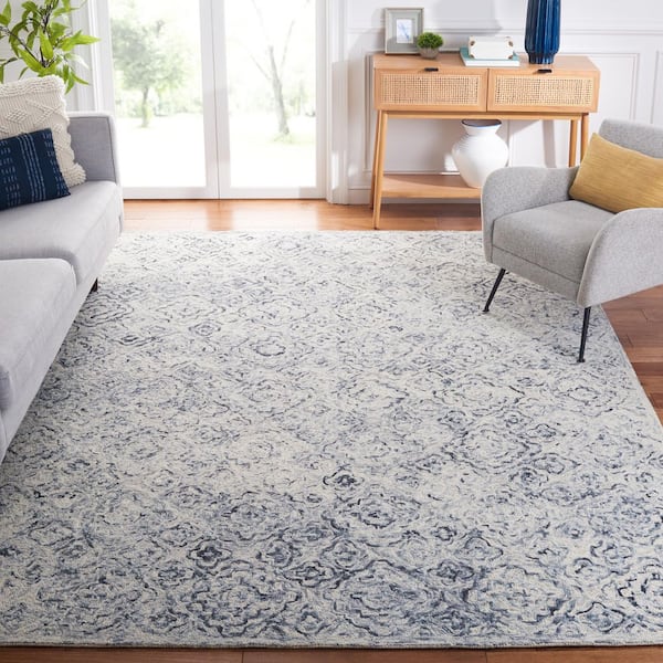 Micro-Loop Grey/Beige 8 ft. x 10 ft. Geometric Gradient Area Rug