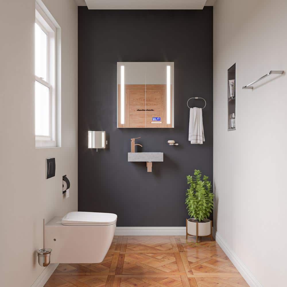 Brushed Stainless Steel Double Shelf Shower Niche