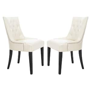 Abby Flat Cream/Espresso Bicast Leather Side Chair (Set of 2)