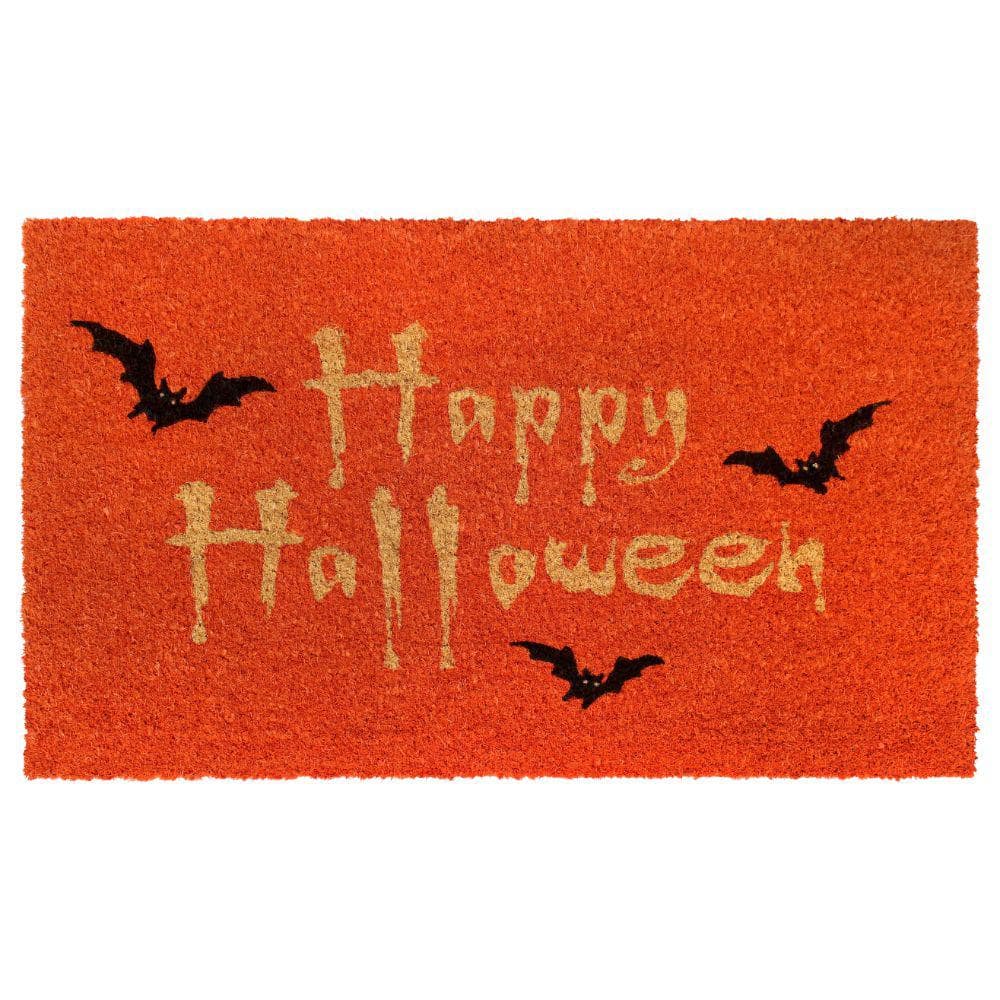 Welcome Happy Halloween Black 18 in. x 30 in. Coir Non-Slip Outdoor Doormat