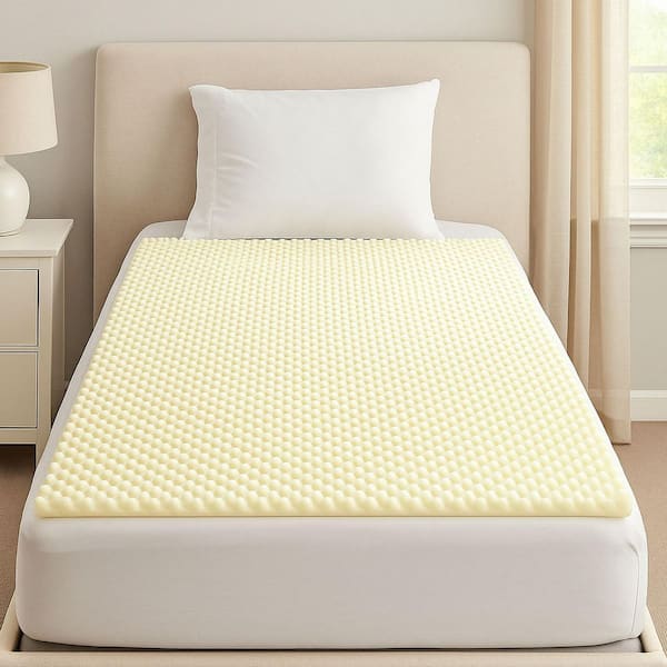 1 in. Medium No Pocket Cotton Twin XL Mattress Topper