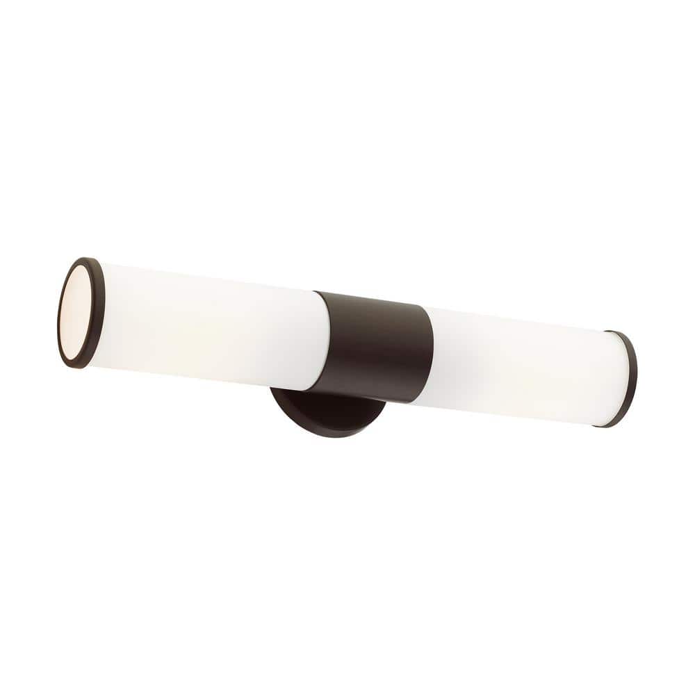 Bronze Opal Glass 2-Light Outdoor Vanity Sconce