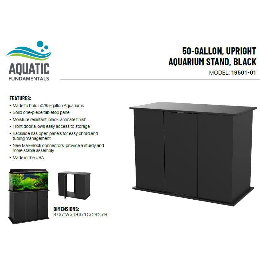 Black Contemporary Solid Top Aquarium Stand Cabinet