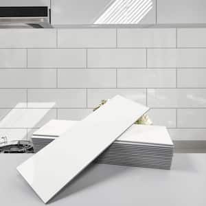 Bex Metro 4 in. x 12 in. Cotton 2.3 mm Glossy SPC Peel And Stick Backsplash Tile (8 sq. ft. / 24-Pack)