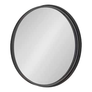 Armenta 28 in. x 28 in. Classic Round Framed Gray Wall Mirror