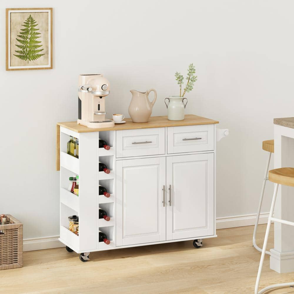 Outdoor Grill Cart with 2 Door Cabinet and 2-Drawers, Spice Rack, Towel Hol