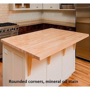 1-1/2 in. x 2 ft. x 5 ft. Allwood Birch Project Panel Butcher Block Island Table Top with Classic Roman Edges