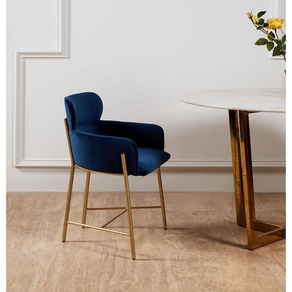 Charlize Navy/Gold Velvet Dining Chair