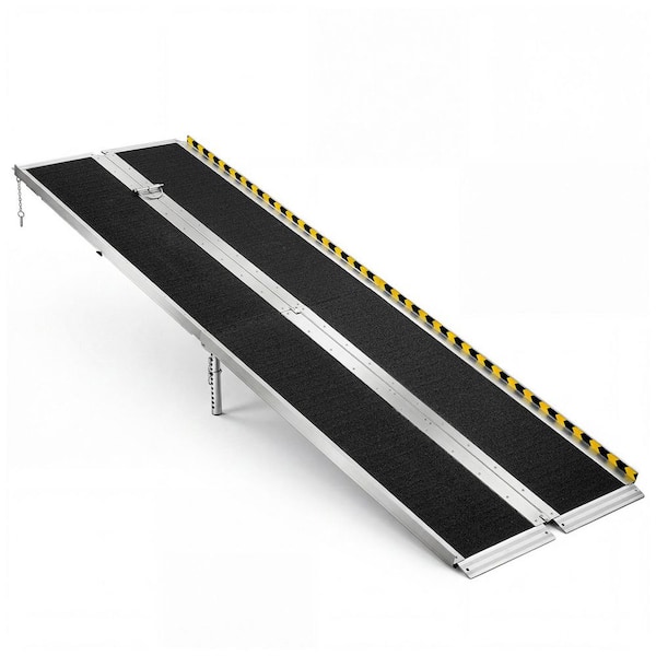 8 ft. Portable Folding Wheelchair Ramp, Aluminum Non-Slip Handicap Ramp, 800 lbs. Capacity for Steps, Thresholds & Curbs