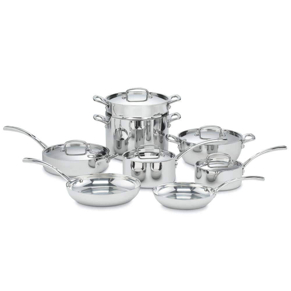 Cuisinart 15-Piece Matte White Stainless Steel Cookware Set