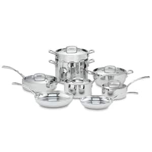French Classic 13-Piece Stainless Steel Cookware Set in Silver and Stainless Steel