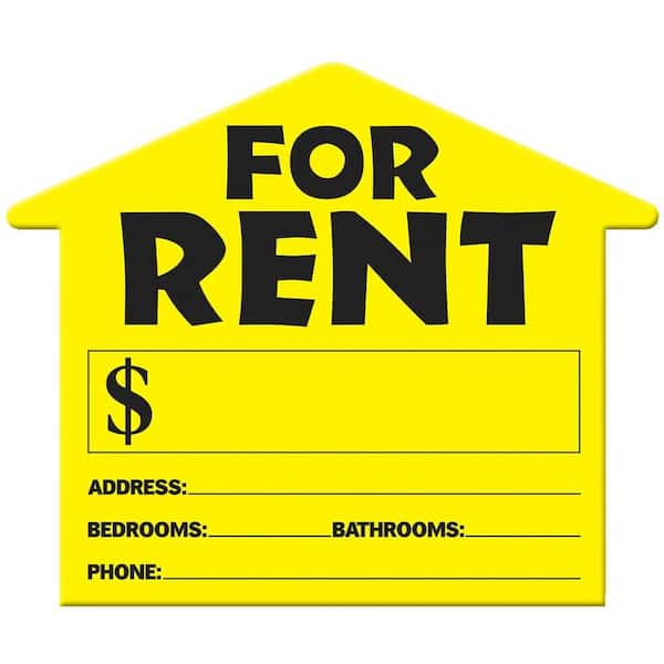 Hillman 18.5 in. x 23 in. Plastic House-Shaped for Rent Sign