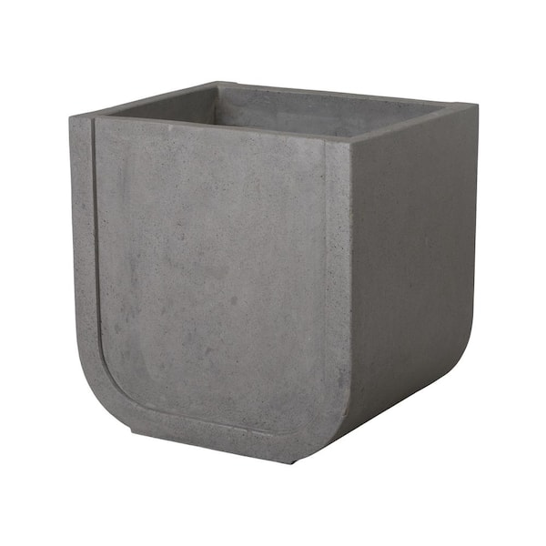 Emissary 23 in. L x 20 in. W x 23.5 in. H Gray Terrazzo Square Planter