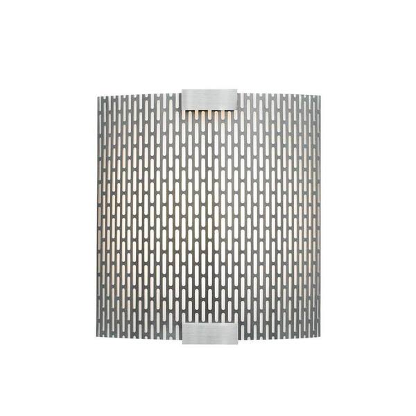 Generation Lighting Omni 1-Light Silver Outdoor Fluorescent Small Wall Light with Metal Shade