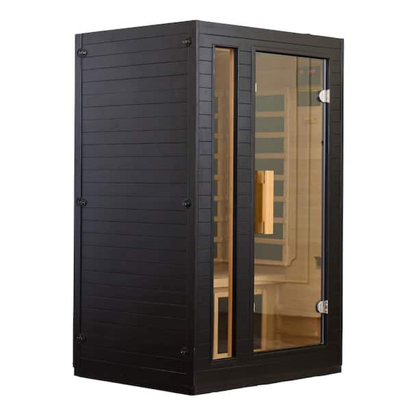 EZLIFE 2-Person Indoor Hemlock Infrared Sauna with Chromotherapy