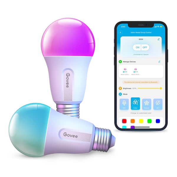 WiFi RGBWW Smart A19 LED Bulb 800LM 60W Eq Dimmable 2 Pack