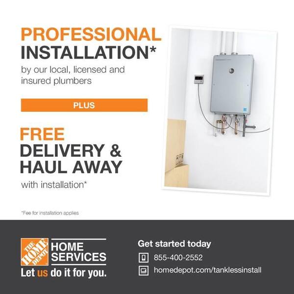 Rheem Performance Platinum 9.5 GPM Natural Gas High Efficiency Indoor  Tankless Water Heater with Brass Service Valves Bundle ECOH200DVLN-2BSV -  The Home Depot
