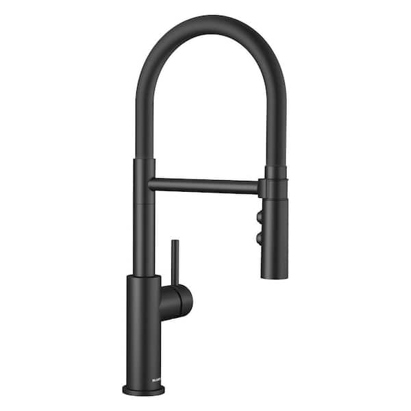Catris Flexo Matte Black 19.13 in. H Pull Down Sprayer Kitchen Faucet with 360 Degree Spout Swivel
