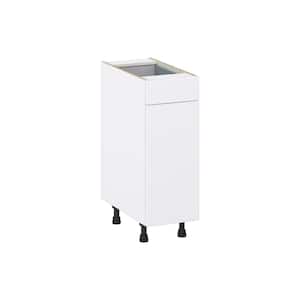 Fairhope Bright White Slab Assembled Base Kitchen Cabinet with a Drawer (12 in. W X 34.5 in. H X 24 in. D)