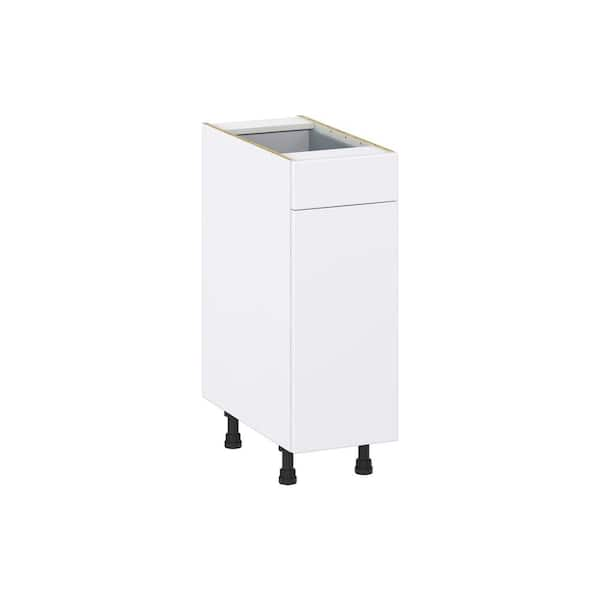 J COLLECTION Fairhope Bright White Slab Assembled Base Kitchen Cabinet ...