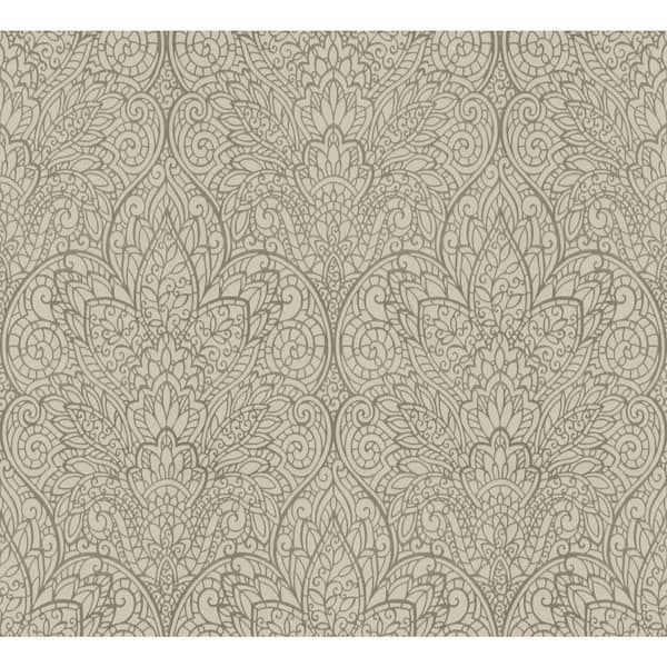 York Wallcoverings Brown Metallic Paradise Paper Unpasted Wallpaper, 20.8-in. by 33-ft.