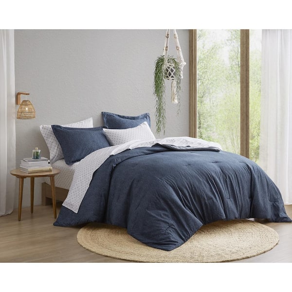 Camden 5-Piece Navy Microfiber Twin/Twin XL Comforter Set with Bed Sheets