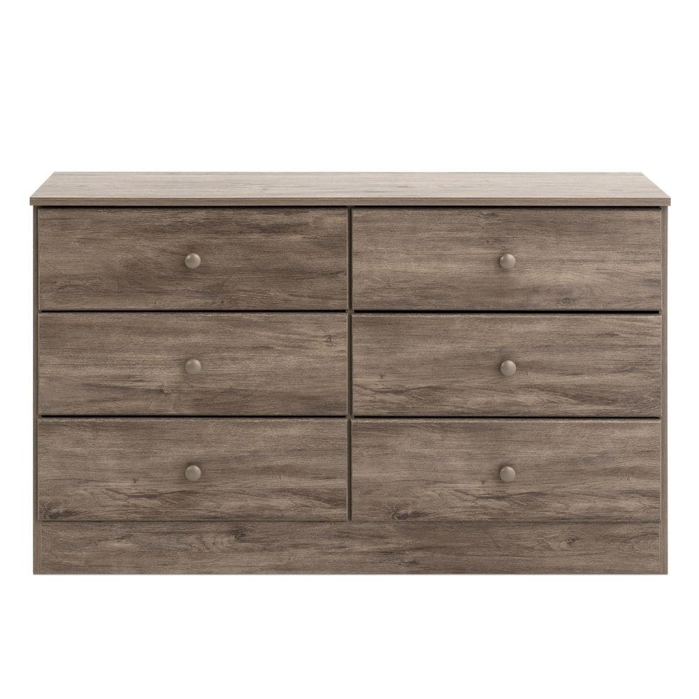Astrid Farmhouse 6-Drawer Double Dresser in Drifted Gray Pine