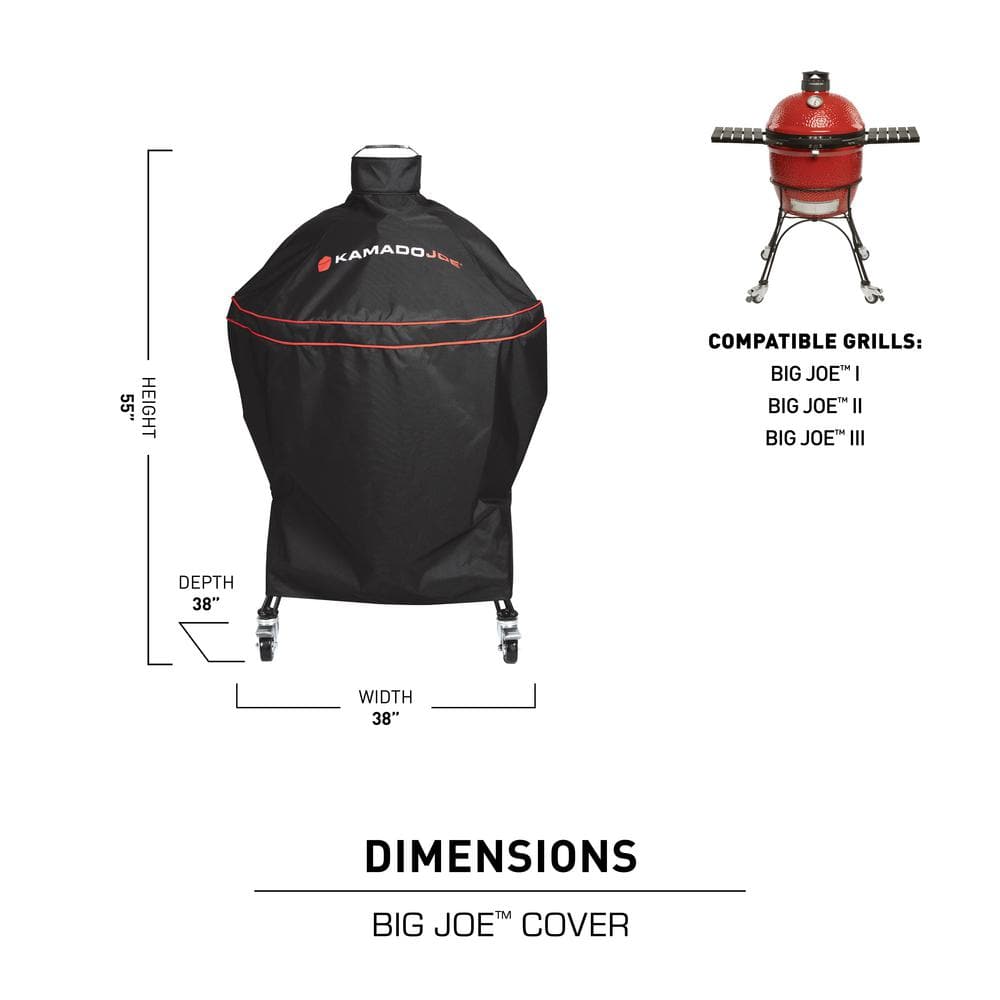 Kamado Joe Black Heavy Duty Polyester Grill Cover