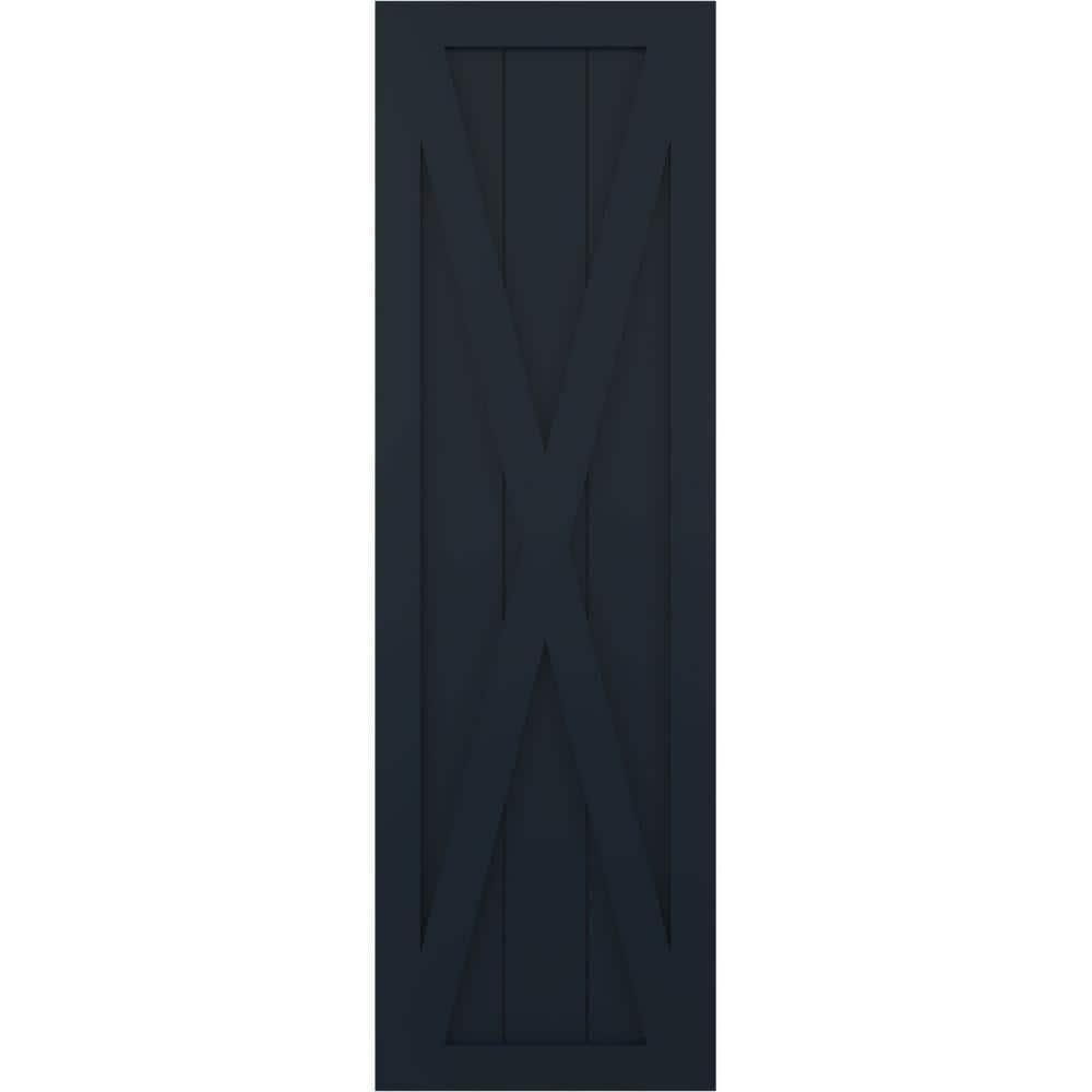 15 in. x 72 in. True Fit PVC Single X-Board Farmhouse Fixed Mount Board and Batten Shutters, Starless Night Blue price history on PriceWatchPro