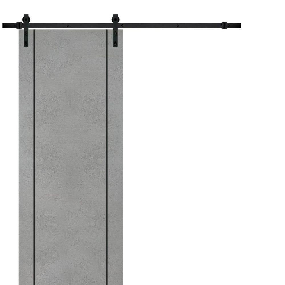 Assembly Required 30 in. x 84 in. 1-Panel Concrete Solid Wood with Honeycomb Sliding Barn Door with Hardware Kit price history on PriceWatchPro