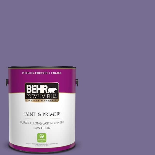 BEHR PREMIUM PLUS 1 gal. #650D-6 Purple Silhouette Eggshell Enamel Low Odor Interior Paint & Primer